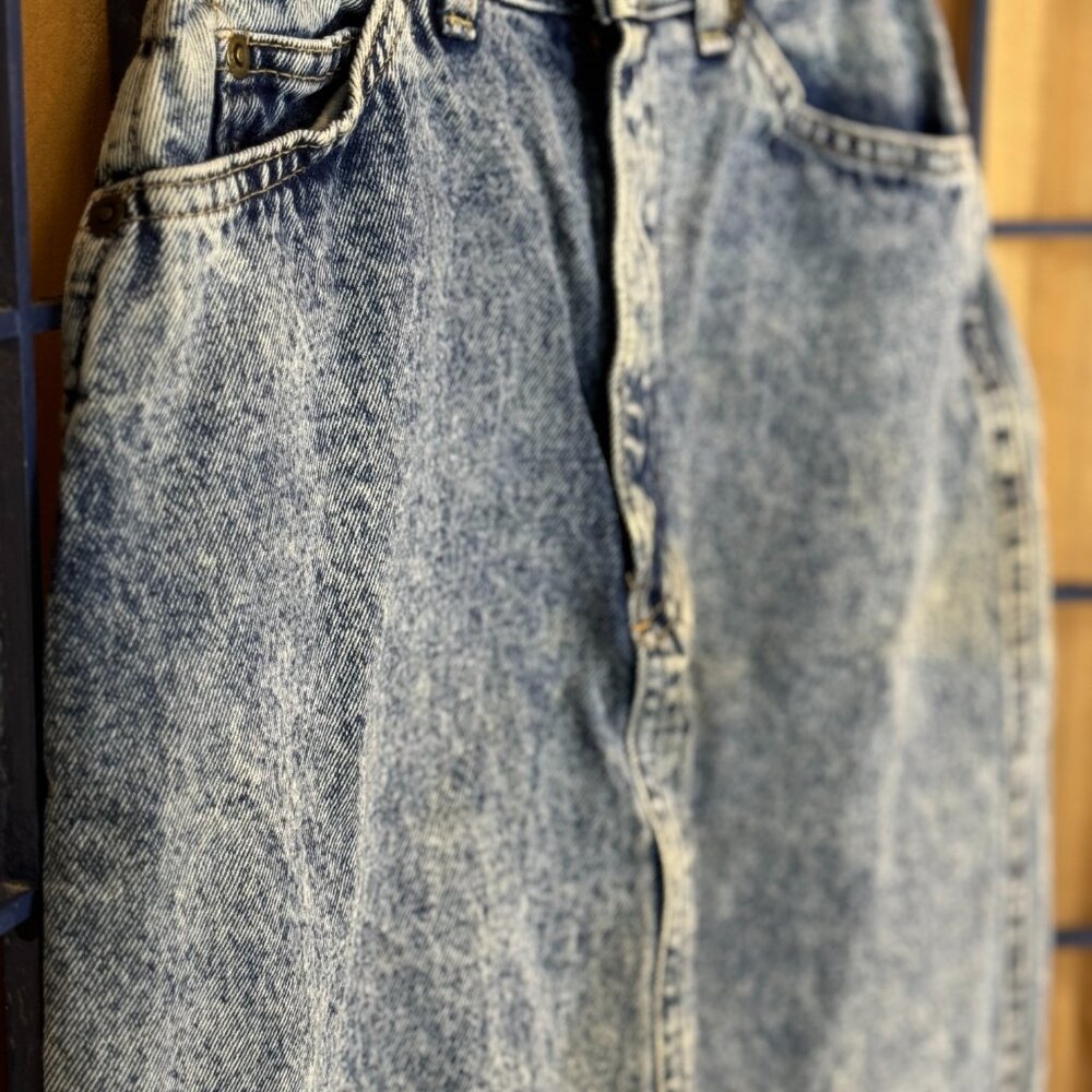 ๐ซ Vintage 90s Acid Wash High Rise Denim Skirt Sz M - Picture 2 of 6